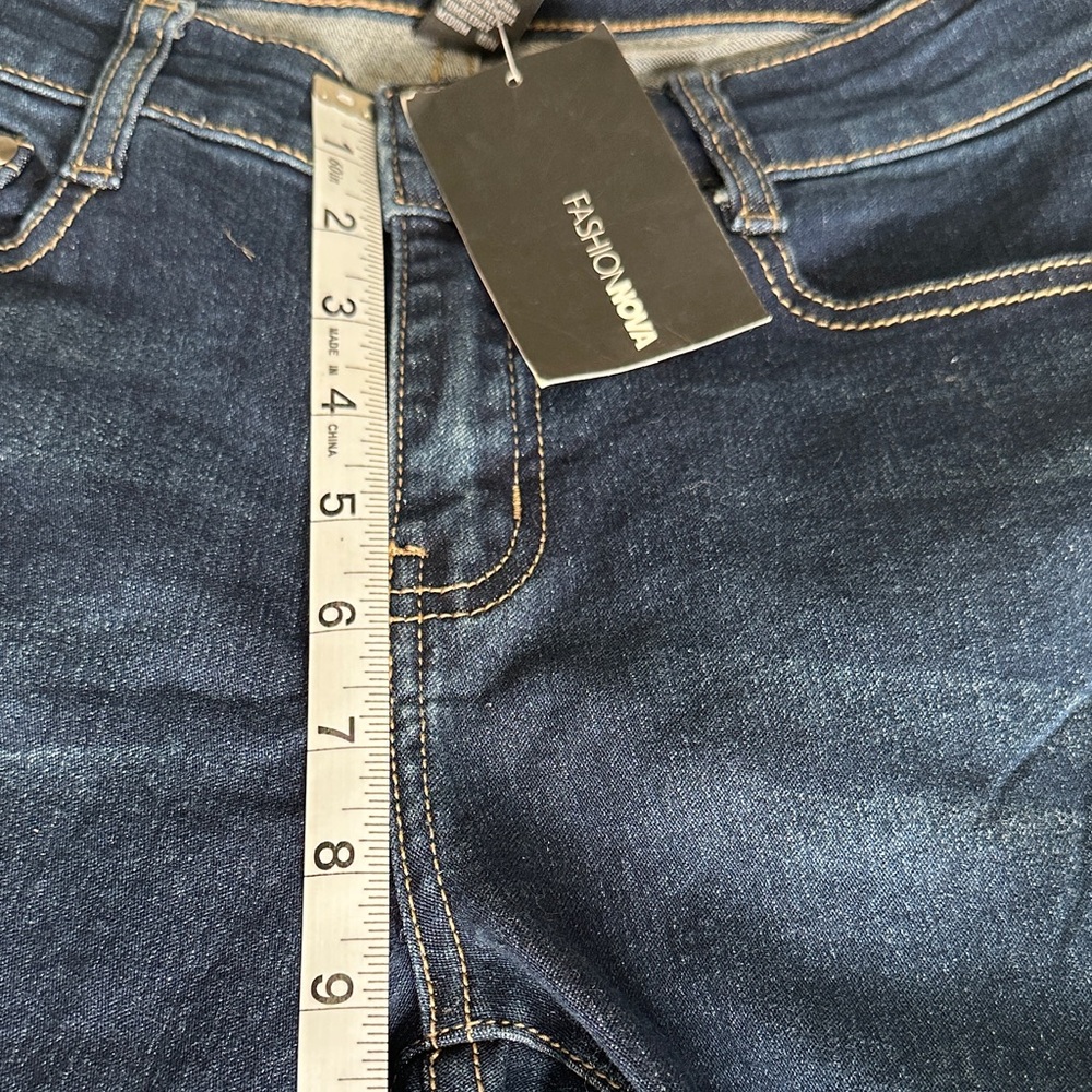 Fashion Nova So Complicated Distressed Mid-rise Blue Wash Skinny Jeans Size 9 - Picture 8 of 10